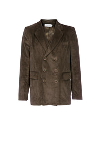 Double breasted corduroy blazer - Olive