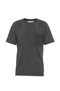 Short sleeve t-shirt with patch at back - Grey