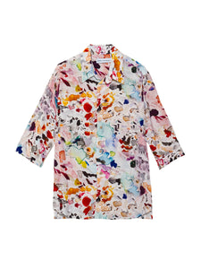 HALF SLEEVE BUTTON UP SHIRT- Water Color Print