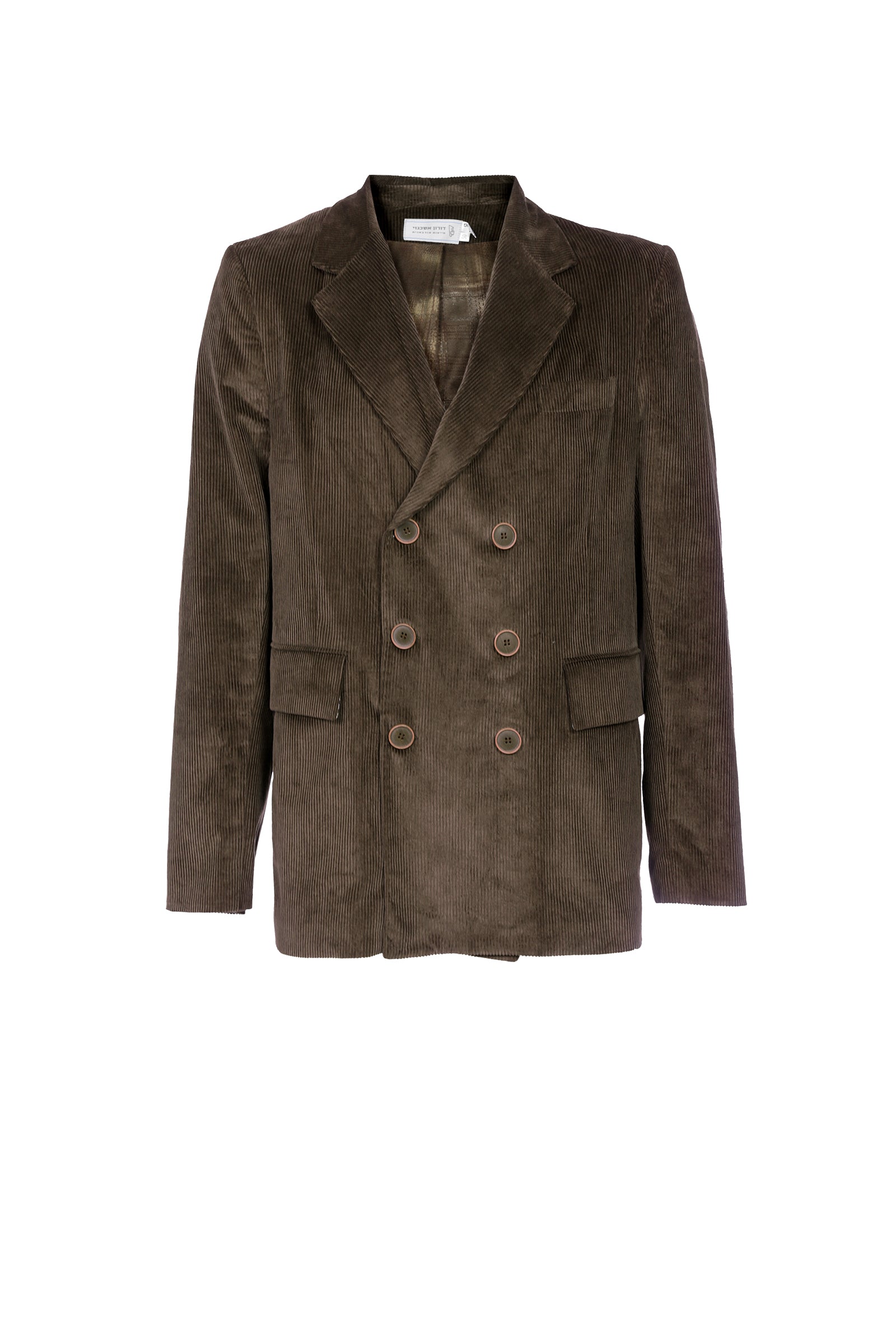 Double breasted corduroy blazer - Olive
