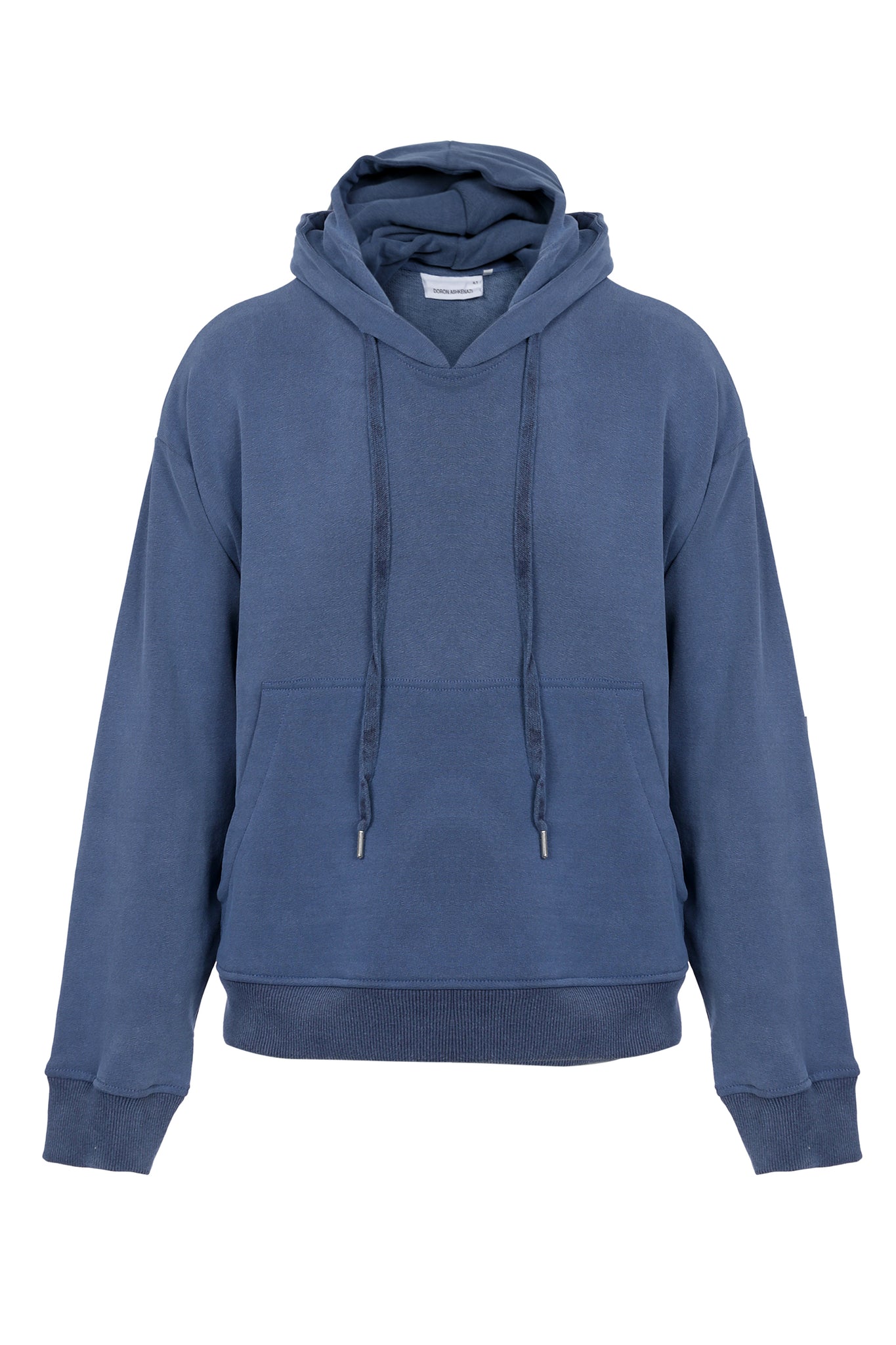 Short washed hooded sweatshirt - Blue