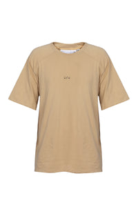 Raglan sleeve t-shirt with print - Camel