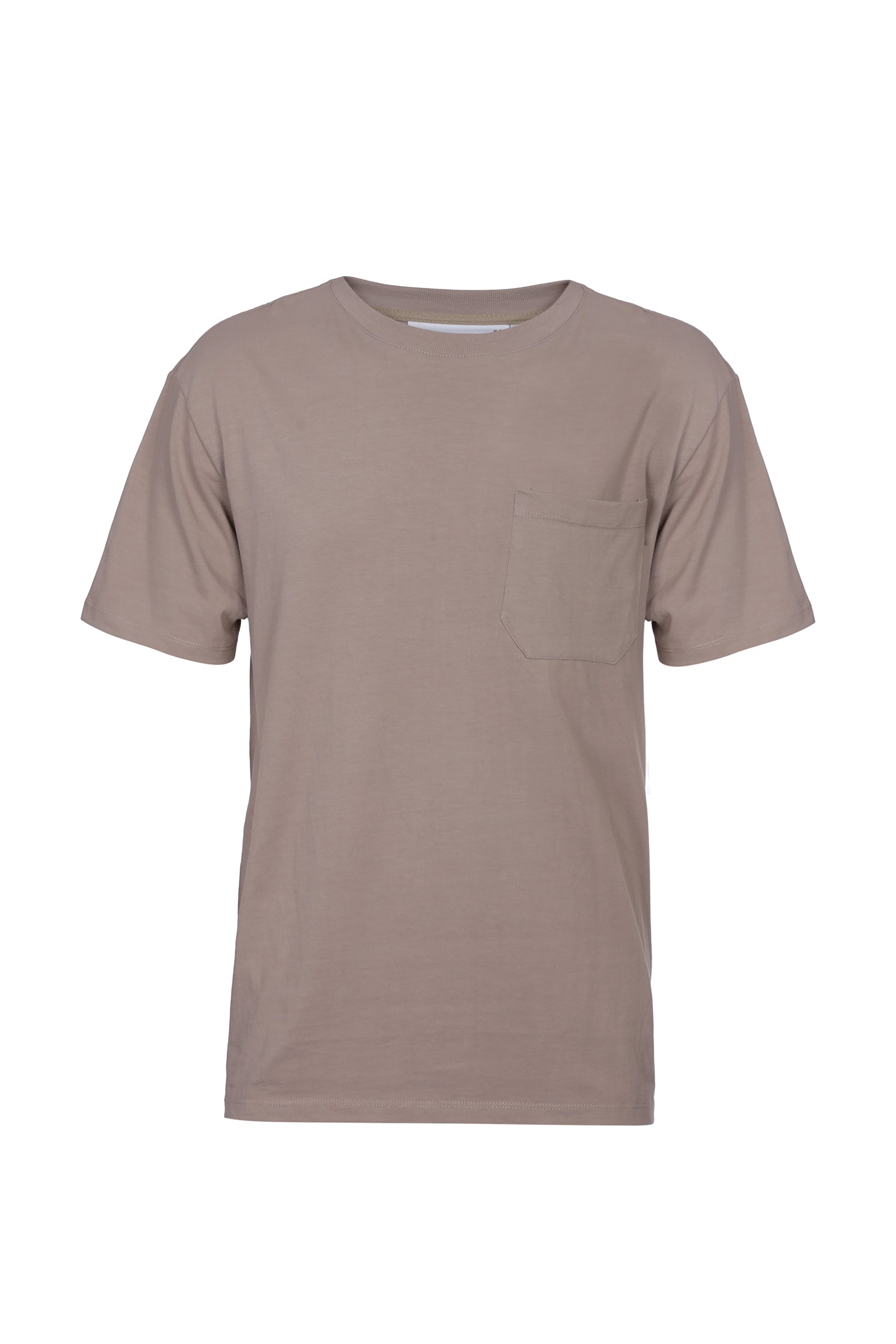 Short sleeve t-shirt with patch at back - Mocha